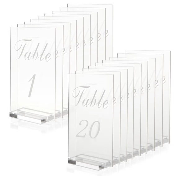 Clear Acrylic Table Numbers Set - Picture 1 of 2